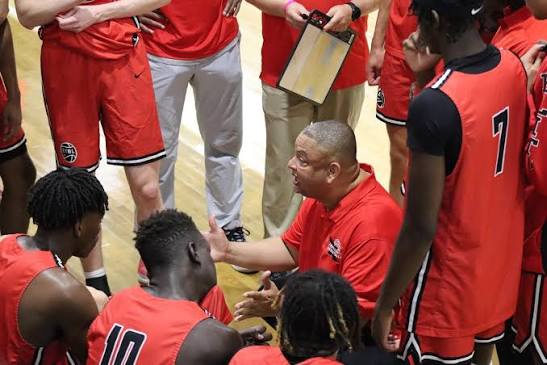 Expressions Basketball team huddle