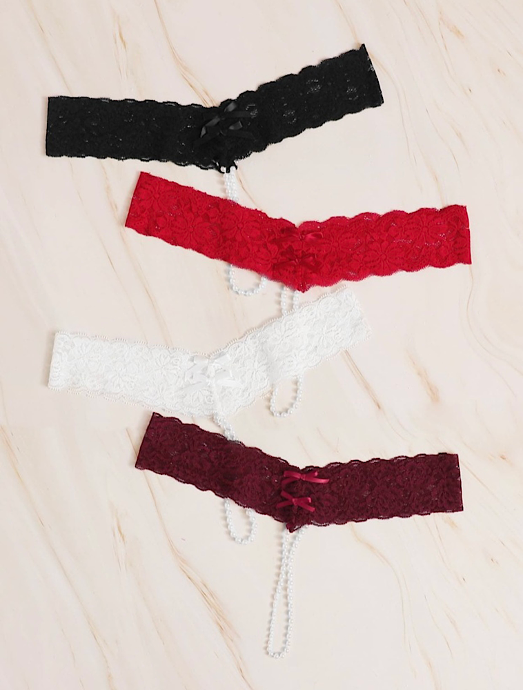 Lace/Pearl Thongs